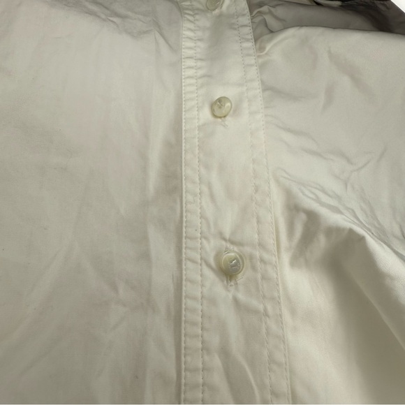 MAXMARA Mimia Poplin White Asymmetrical Ruffle Buttondown Shirt Blouse - Picture 5 of 7